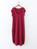 Women Side Split V-Neck Sexy Short Sleeve Maxi Dresses