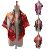 Women Silk Big Satin Street Printing Square Scarf Bandana Wrap Shawl