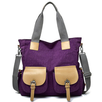 Women Simple Oxford Tote Bag Hitcolor Crossbody Bag Shoulder Bag