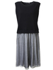 Women Sleeveless Color Block Hem Gauze Patchwork Dress