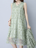 Women Sleeveless Embroidered Dresses