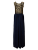 Women Sleeveless Halter Lace Embroidery Patchwork Chiffon Dress