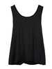 Women Sleeveless O Neck Backless Sexy Pure Color Tank Tops