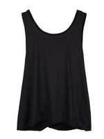 Women Sleeveless O Neck Backless Sexy Pure Color Tank Tops