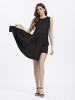 Women Sleeveless O Neck Pleated Patchwork High Low Sexy Dress