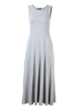 Women Sleeveless O Neck Pure Color Long Maxi Dress