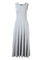 Women Sleeveless O Neck Pure Color Long Maxi Dress