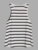 Women Sleeveless O Neck Stripe Tank Tops