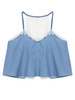 Women Sleeveless V-Neck Backless Lace Sling Crop Tops