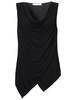 Women Sleeveless V Neck Ruffle Pure Color Irregular Tank Tops