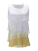 Women Sleevelss Contrast Color Multi-layered Chiffon Tank Tops
