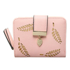 Women Small Short Leaf Purse Wallet Zip Coin Card Holder