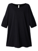 Women Solid Balloon Sleeve Cotton Mini Dress