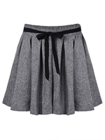 Women Solid Elastic Waist Pleated Short Culotte