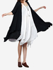 Women Solid High Low Cotton Linen Thin Long Cardigan
