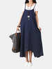 Women Solid Strap Pocket Two Ways Wear Jumpsuit Dress
