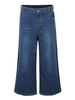 Women Solid Zipper Nine Points Palazzo Denim Jeans