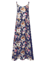 Women Spaghetti Strap Floral Printed Summer Long Maxi Dresses