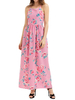 Women Spaghetti Strap High Waist Floral Printed Bohemian Maxi Dresses