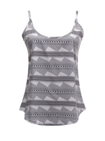 Women Strap Geometric Printing Chiffon Tank Top Chiffon Vest