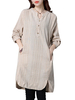 Women Stripe Long Sleeve Loose Vintage Dresses