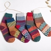Women Stripe Woolen Blend Socks Design Multi-Color Casual Ankle Sock