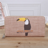 Women Stylish Cartoon Pattern Retro PU Leather Wallet Card Holder Tote Bags