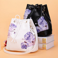 Women Stylish Chinese National Style Shoulder Bag Draw String Backpack
