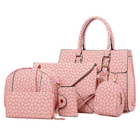 Women Stylish Geometric Pattern Handbag Crossbody Bag Wallet Key Holder