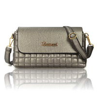 Women Stylish Gird Pattern PU Leather Shoulder Bag Crossbody Bag