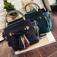 Women Stylish Handbag Tassel PU Leather Tote Shoulder Bags Crossbody Bags