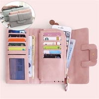 Women Stylish Large Capacity Multi-slots Button Hand Long Wallet 5.5 inch Phone Bag Card Holder