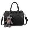 Women Stylish Lovely Bear Boston Quilted Lining Handbag Shoulder Bag Crossbody Bag
