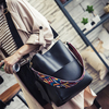 Women Stylish PU Leather Handbag Detachable Geometric Pattern Strap Shoulder Bags