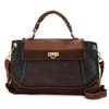 Women Stylish Vintage Cowboy Patchwork Contrast Color Handbag Shoulder Bag