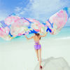 Women Summer Beach Towel Chiffon Printing Oversized Scarf Sunscreen Towel Shawl Scarves
