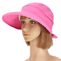 Women Summer Beach Wide Large Brim Sun Gardening Hat Visor Removable Cap