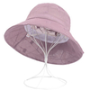 Women Summer Breathable Chiffon Flower Bow Bucket Hat Casual Sunscreen Visor Fisherman Hat