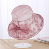 Women Summer Elegant Velvet Bowknot Wide Brim Floppy Bucket Hat Outdoor Sunscreen Cap