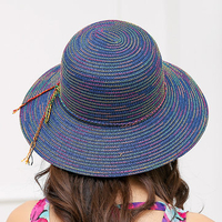 Women Summer Multicolour Elegant Sunscreen Straw Hats Casual Travel Visor Beach Caps