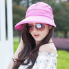 Women Summer Outdoor Sun Protective Gardening Hat Solid Color Anti-UV Wide Brim Visor Cap