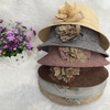 Women Sun Hat Linen Bucket Hats Travel Flower Outdoor Caps