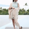 Women Sun Oversized Shawl Beach Cover Up Tassel Beach Towel Scarf