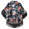 Women Tassel Chiffon Flower Plaid Printing Shawl Ride Beach Sunscreen Scarves