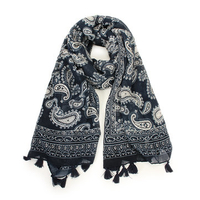 Women Tassel Voile Soft Long Scarves Cashew Pattern National Style Shawl