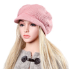 Women Thicken Fur Blend Wool Beret Hat Soft Warm Plush Beanie Ski Hat