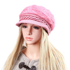 Women Thicken Fur Blend Wool Beret Hat Soft Warm Plush Lining Beanie Outdoor Ski Hat