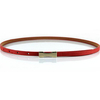 Women Thin Skinny Metal Gold Buckle Waistband PU Leather Belt