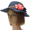 Women Trilby Beach Sun Hat Flower Elegant Straw Floppy Travel Cap