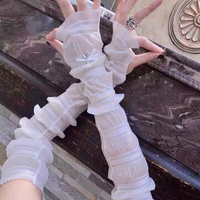 Women UV Protection Lengthen Arm Sleeves Outdoor Driving Sunscreen Long Gloves Cuff